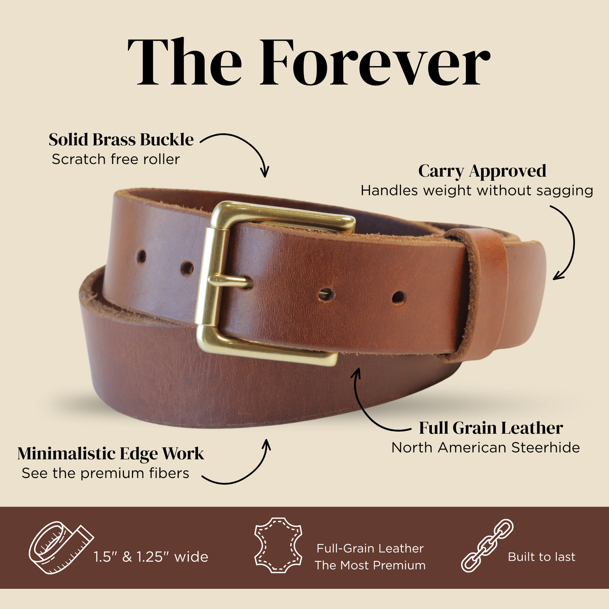 The Forever Belt  - Medium Brown
